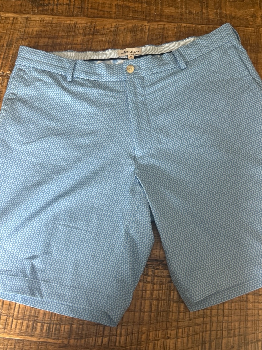 Peter Millar Light Blue Micro-Pattern Flat Front Shorts